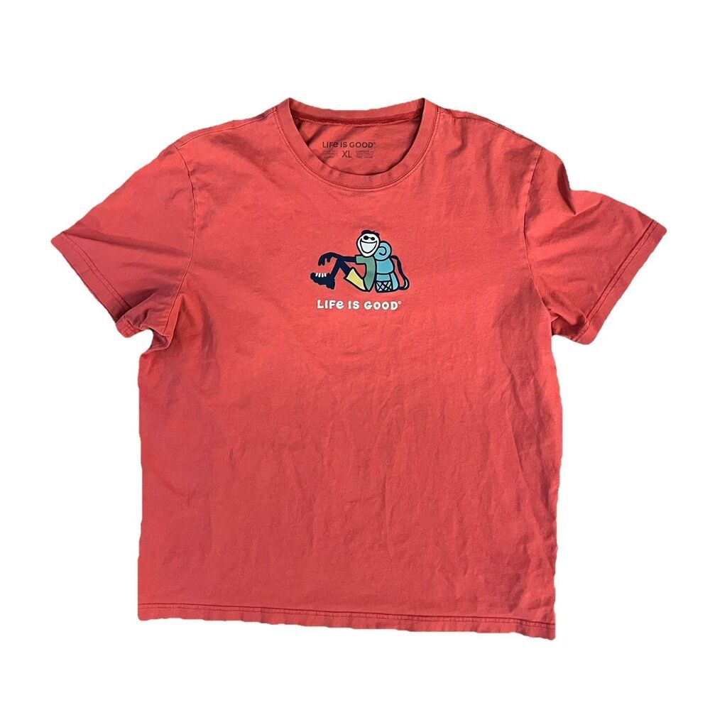 Life Is Good T Shirt XL Rust